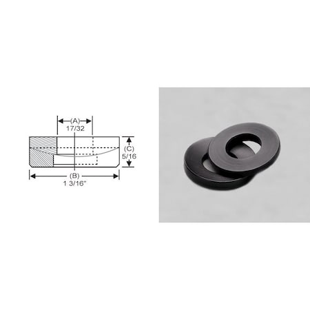 S & W Manufacturing Spherical Washer, Fits Bolt Size 1/2 in Steel, Black Oxide Finish TPW-4